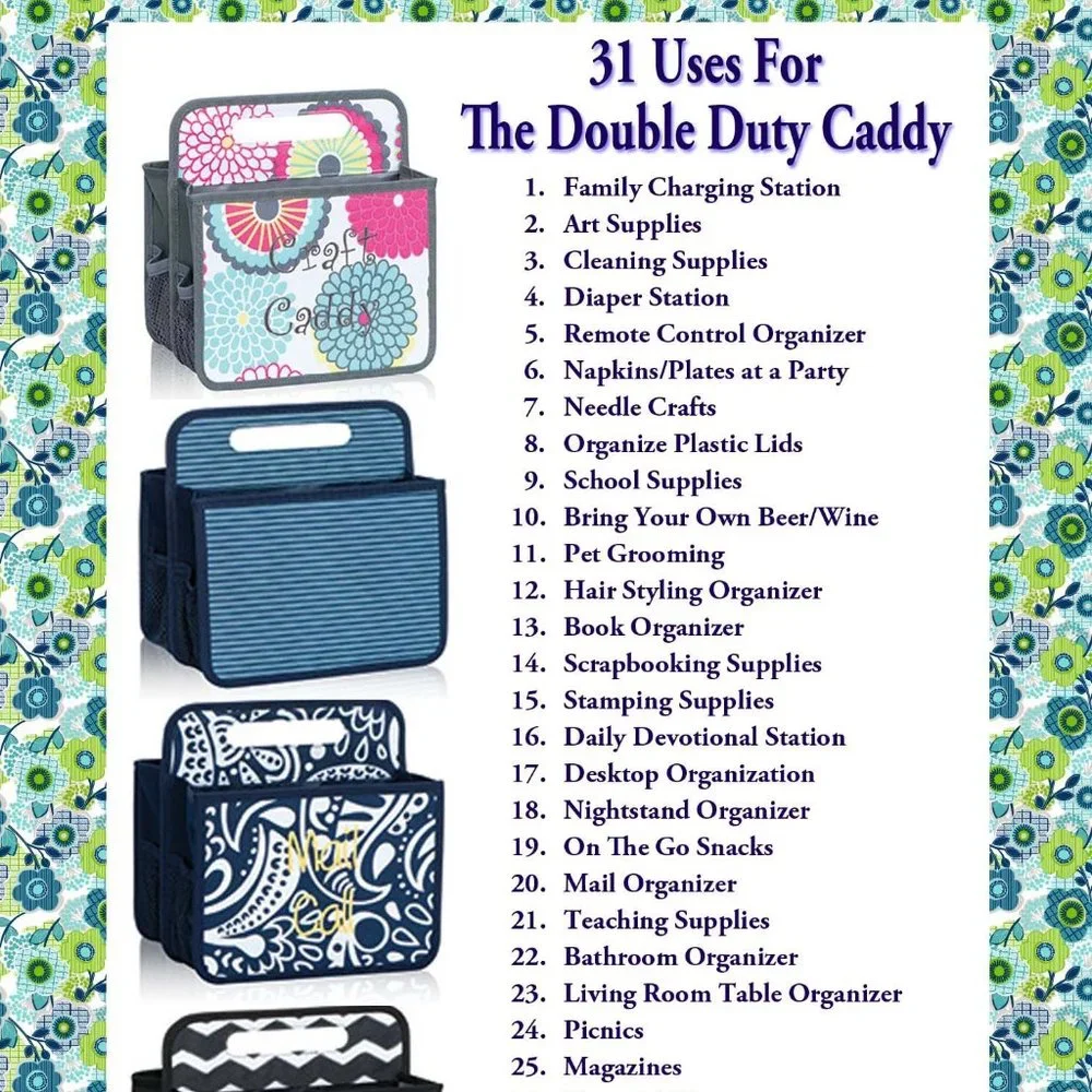 Thirty-one Double Duty Caddy Like New Charcoal Crosshatch